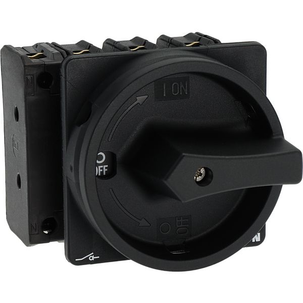 Main switch, P3, 100 A, flush mounting, 3 pole + N, 1 N/O, 1 N/C, STOP function, With black rotary handle and locking ring, Lockable in the 0 (Off) po image 21