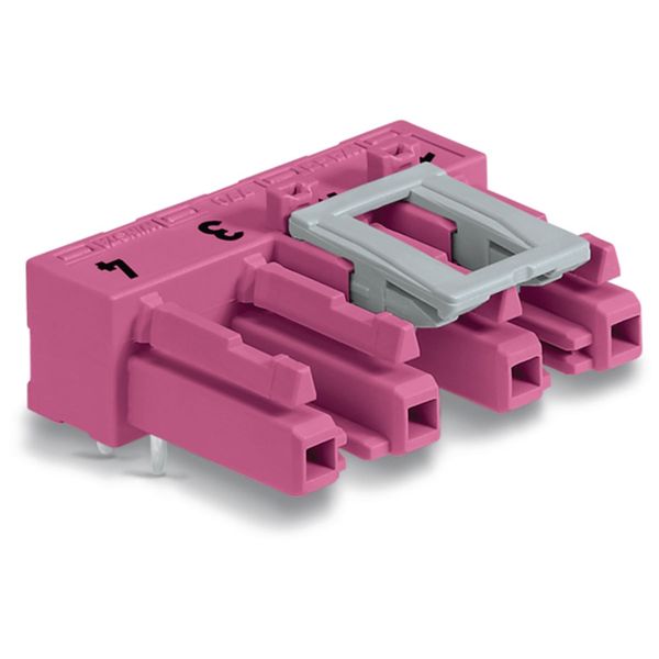 Socket for PCBs angled 4-pole pink image 4
