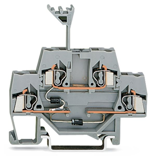 Component terminal block double-deck with 2 diodes 1N4007 gray image 2