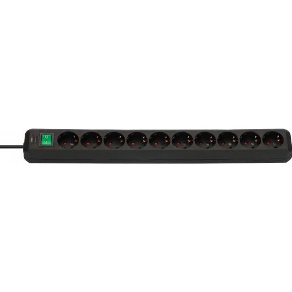 Eco-Line extension socket with switch 10-way black 3m H05VV-F 3G1,5 image 1
