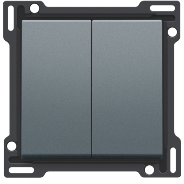 Finishing set for two-circuit switch, two-way switch + N.O. push butto image 1