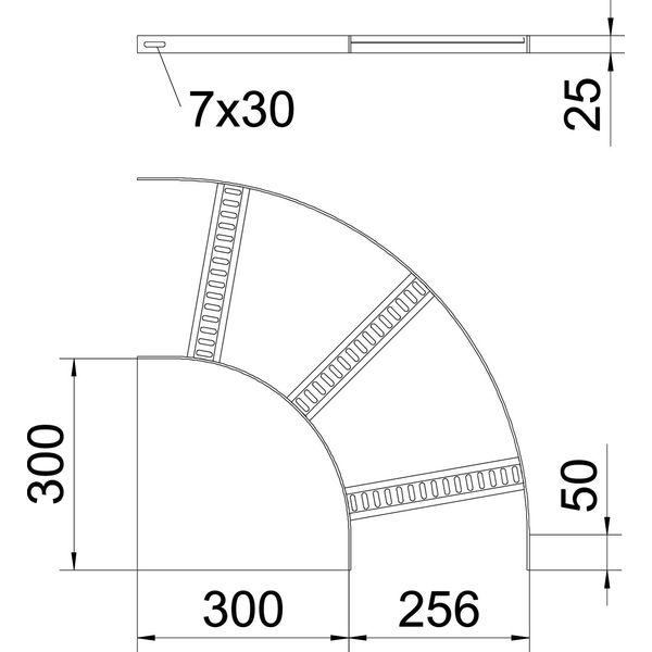 SLB 90 42 250ALU 90° bend with trapezoidal rung B256mm image 2