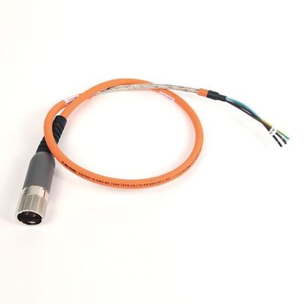 Allen-Bradley, 2090-CPWM7DF-16AA60, SpeedTEC Cable, Motor Power Only, SpeedTec DIN Connector, Drive-end, Flying-lead, 16 AWG, Standard (Non-Flex), 60 Meters image 1