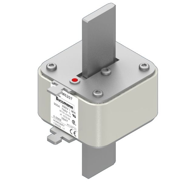 Fuse-link, high speed, 900 A, AC 690 V, size 3, 76 x 76 x 150 mm, aR, IEC, single indicator image 2