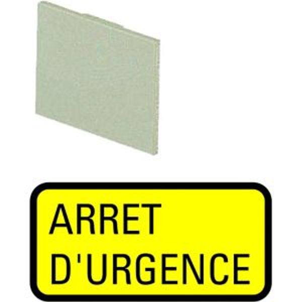 Insert label, yellow, ARRET D'URGENCE image 2