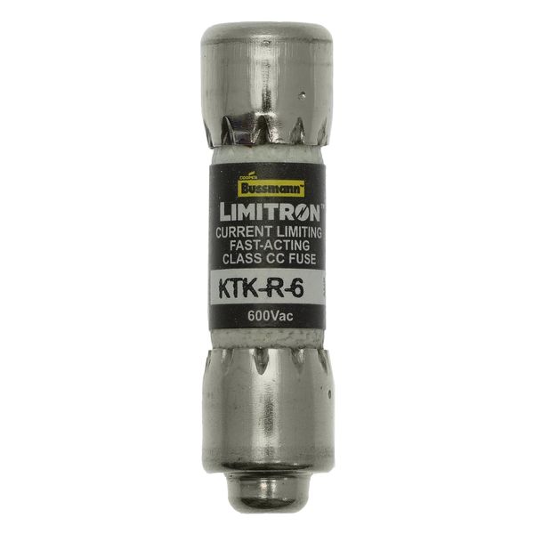 Fuse-link, LV, 6 A, AC 600 V, 10 x 38 mm, CC, UL, fast acting, rejection-type image 1