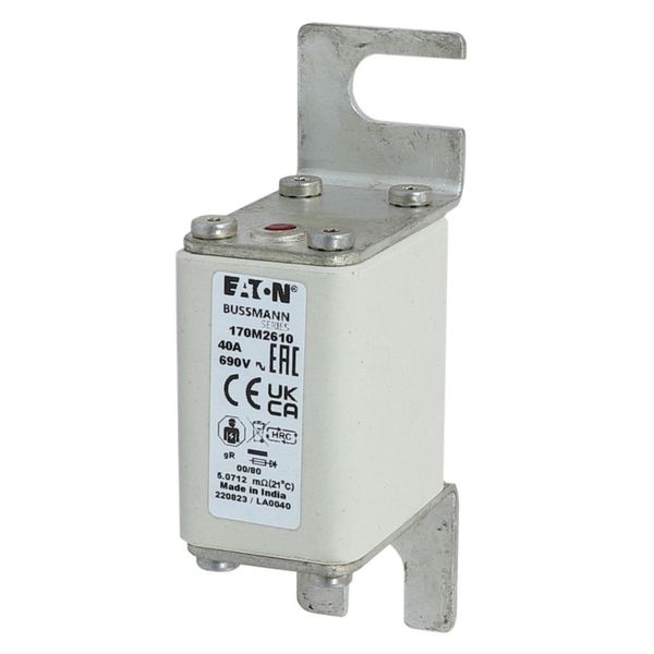 Fuse-link, high speed, 40 A, AC 690 V, DIN 00, 30 x 51 x 100 mm, gR, DIN, IEC, single indicator image 22