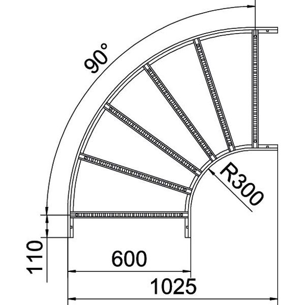 LB 90 1160 R3 FT 90° bend for cable ladder 110x600 image 2