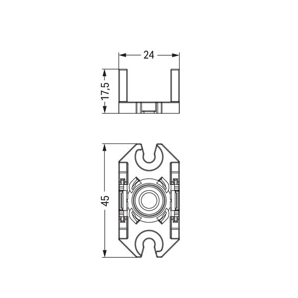 Mounting plate 2-pole for distribution connectors black image 6