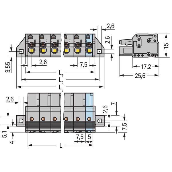 1-conductor female connector push-button Push-in CAGE CLAMP® gray image 2