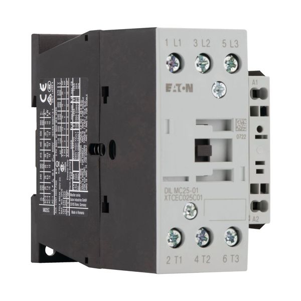 Contactor, 3 pole, 380 V 400 V 11 kW, 1 NC, RDC 24: 24 - 27 V DC, DC operation, Spring-loaded terminals image 16