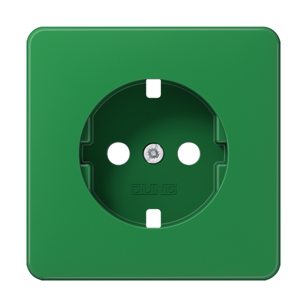 Zentralplatte für SCHUKO® Steckdosen, Thermoplast, Serie CD, grün (für SV) image 1