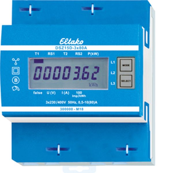 Three-phase energy meter, MID approval image 1
