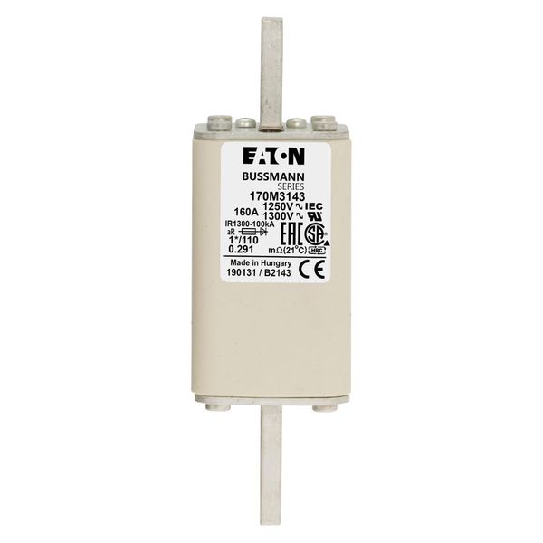 Fuse-link, high speed, 160 A, AC 1250 V, compact size 1, 45 x 45 x 138 mm, aR, DIN, IEC, single indicator image 12