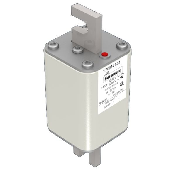 Fuse-link, high speed, 315 A, AC 1250 V, size 1, 53 x 66 x 138 mm, aR, DIN, IEC, single indicator image 3