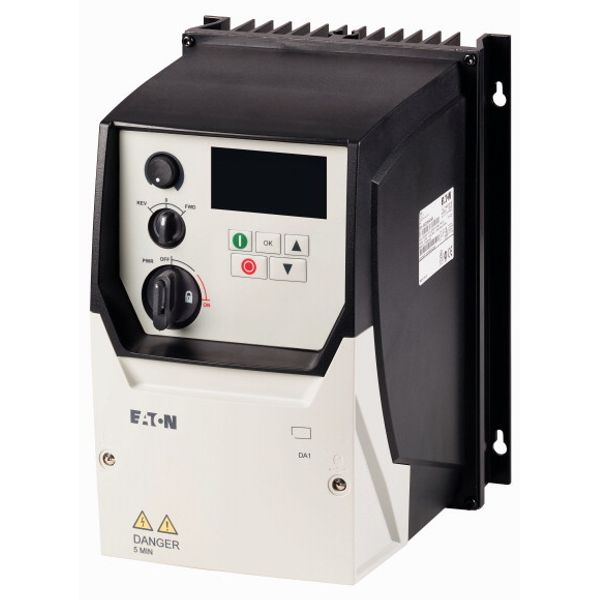 Variable frequency drive, 400 V AC, 3-phase, 4.1 A, 1.5 kW, IP66/NEMA 4X, Radio interference suppression filter, OLED display, Local controls image 1