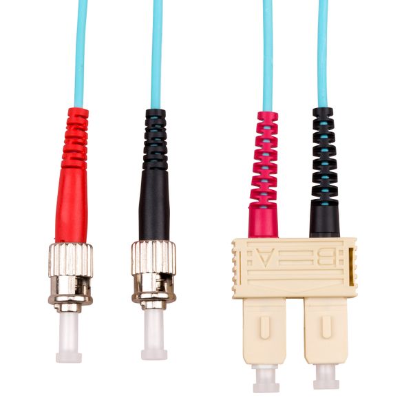 FO Patchcord Duplex ST/SC, 50/125æm OM3, LS0H-3, aqua, 2.0m image 2