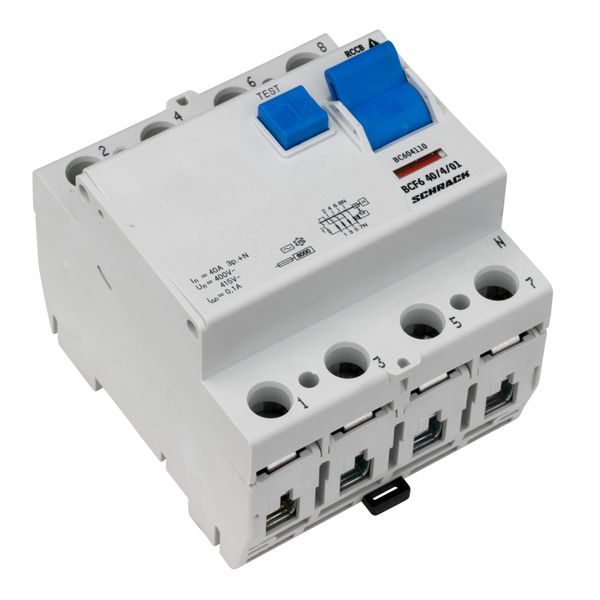 Residual current circuit breaker 40A, 4-p,100mA,type AC,6kA image 5