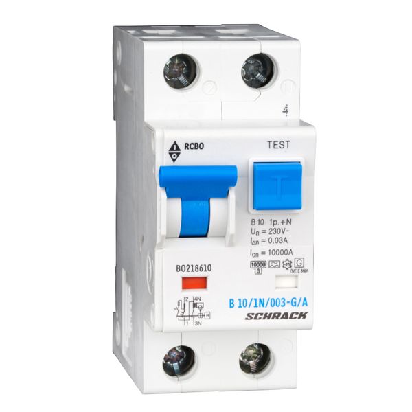 Combined MCB/RCD (RCBO) B10/1+N/30mA/Type A, G image 1