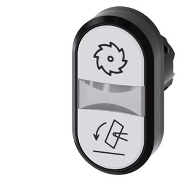 Illuminated twin pushbutton, 22 mm, round, plastic, white: Symbol circular 3SU1001-3AB66-0AP0-Z X90 image 2