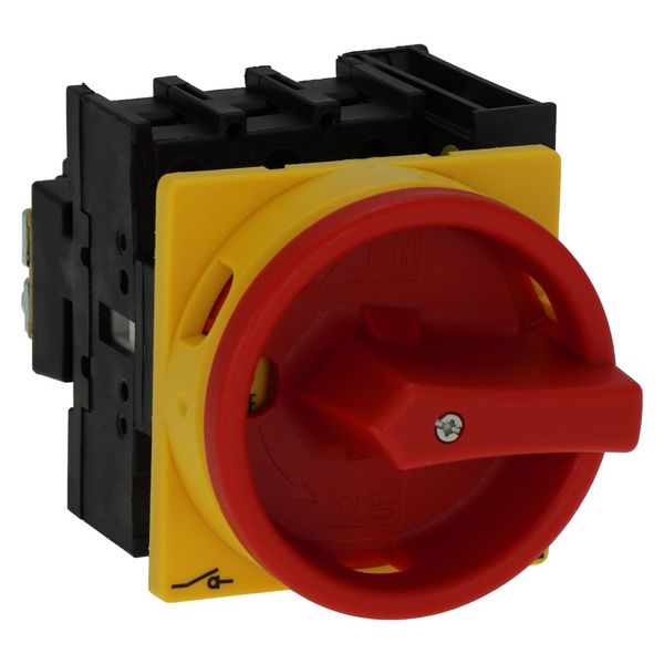 Main switch, P1, 40 A, flush mounting, 3 pole, 1 N/O, 1 N/C, Emergency switching off function, With red rotary handle and yellow locking ring, Lockabl image 18
