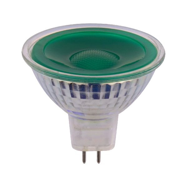 LED GU5.3 MR16 Glass 50x47.5 12V 5W 38° AC/DC Green Non-Dim image 1