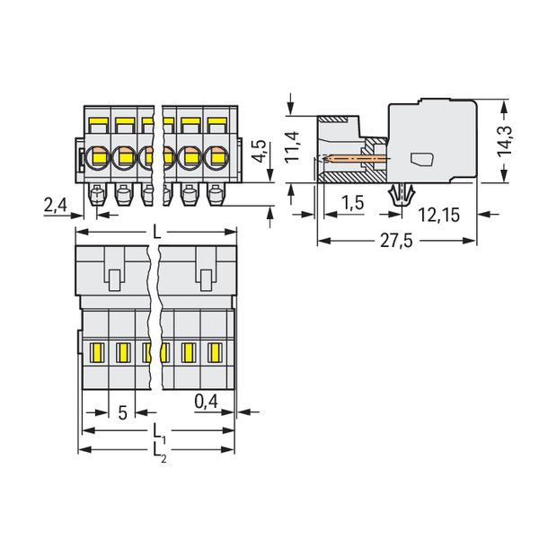 1-conductor male connector CAGE CLAMP® 2.5 mm² light gray image 4