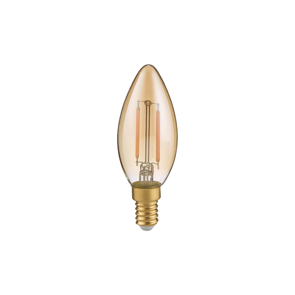 Bulb LED E14 filament candle 2W 225 lm 2700K brown 3-pack image 1