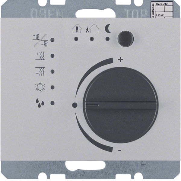 Thermostat with push-button interface, K.5, aluminium image 1