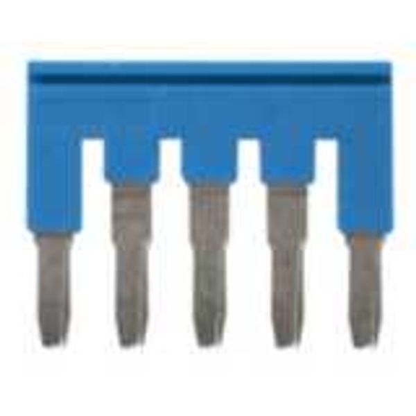 Short bar for terminal blocks 4 mm² push-in plus models, 5 poles, blue image 1