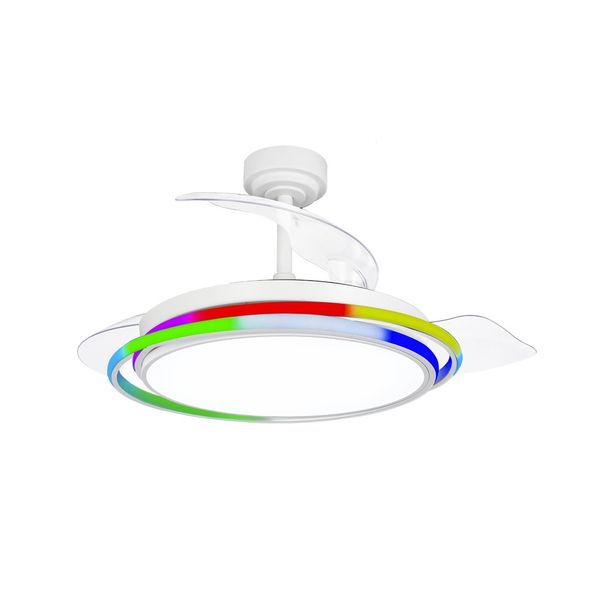 Antila LED Ceiling Fan 65W 6500Lm CCT Dim RGB White image 1