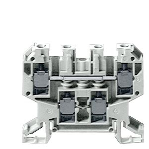 Two-tier terminal thermoplastic, connection on both sides, 1-pole, beige, 6.5... image 1