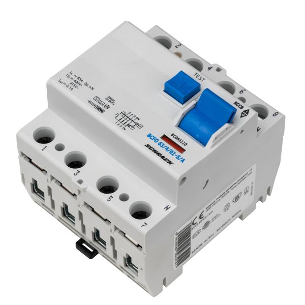 Residual current circuit breaker 63A, 4-p, 100mA, type S,A image 9