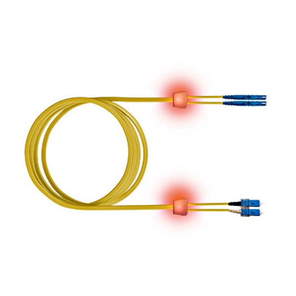 FO LED Patch Cord, Duplex, E2000/SCD, E09/125 OS2, 10m image 1