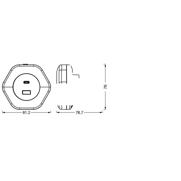 Lunetta Hexagon USB A&C 3000K White image 9