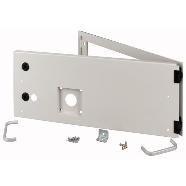 Opening metal front plate for drawer, NZM, ventilated, IP31, H=225mm, grey image 1