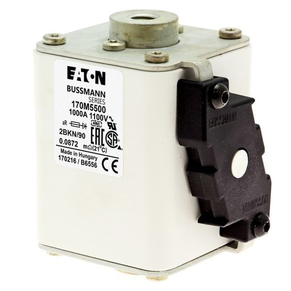 Fuse-link, high speed, 500 A, AC 690 V, size 2, 61 x 77 x 51 mm, aR, IEC, UL, single indicator, flush end, 16 UNC image 3