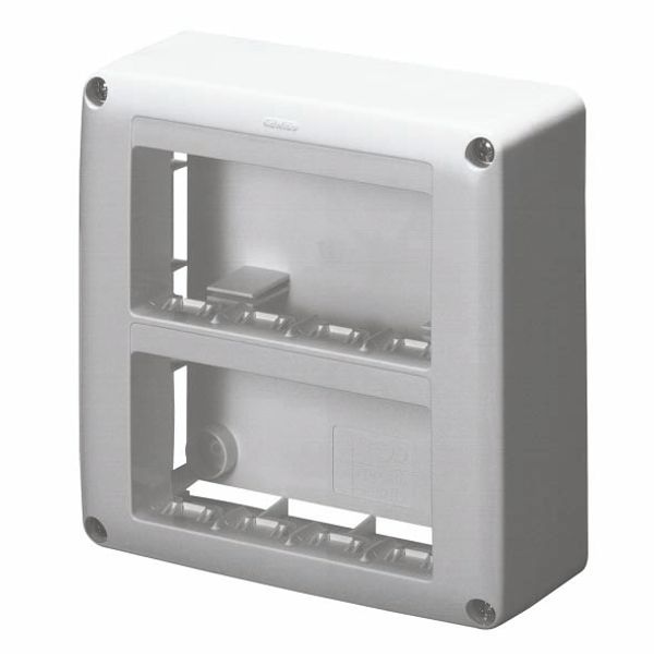 SELF-SUPPORTING DEVICE BOX  FOR SYSTEM DEVICE - SKIRT AND FRAMNE TRUNKING - 8 GANGS - SYSTEM RANGE - ANTHRACITE RAL7021 image 2