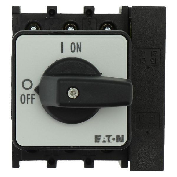On-Off switch, P1, 40 A, flush mounting, 3 pole, 1 N/O, 1 N/C, with black thumb grip and front plate image 17