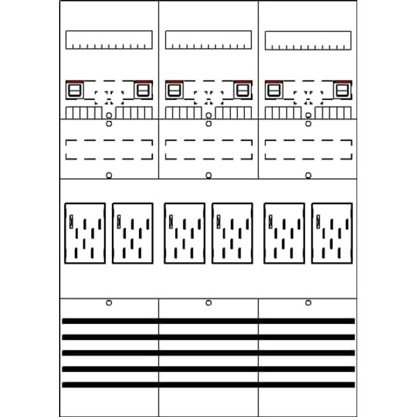 BF37T6 Meter panel, Field width: 3, Rows: 0, 1050 mm x 750 mm x 160 mm, IP2XC image 17