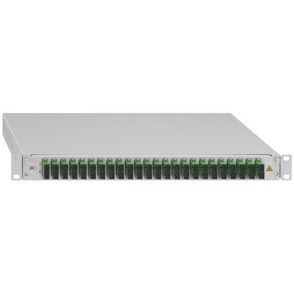 "Splice box, extensible, 19""/1U, 12xSC-D OS2 APC green" (228030924) image 1