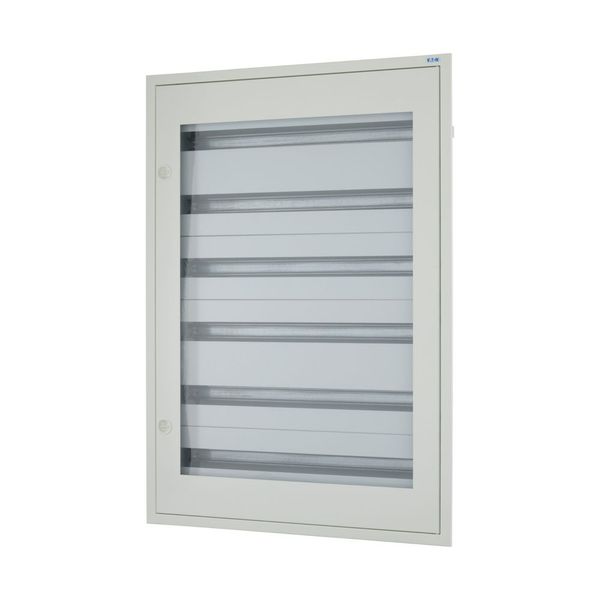 Complete flush-mounted flat distribution board with window, white, 33 SU per row, 6 rows, type C image 5