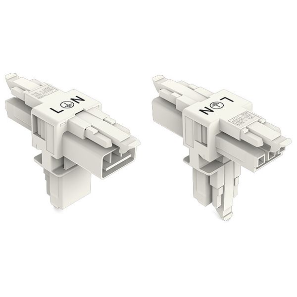 T-distribution connector 3-pole Cod. A white image 2