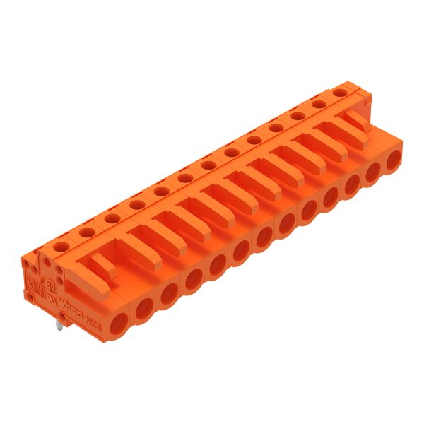 THT female header angled Pin spacing 5.08 mm orange image 1