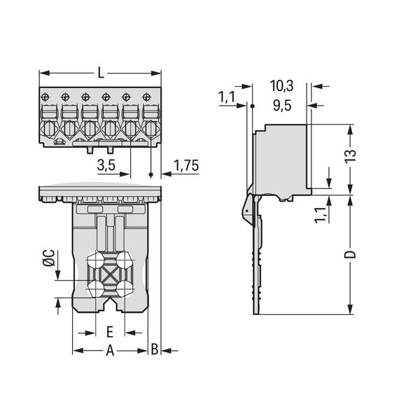 1-conductor female connector push-button Push-in CAGE CLAMP® light gra image 6