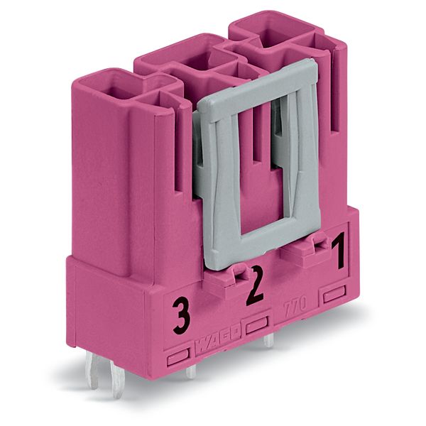 Plug for PCBs straight 3-pole pink image 2