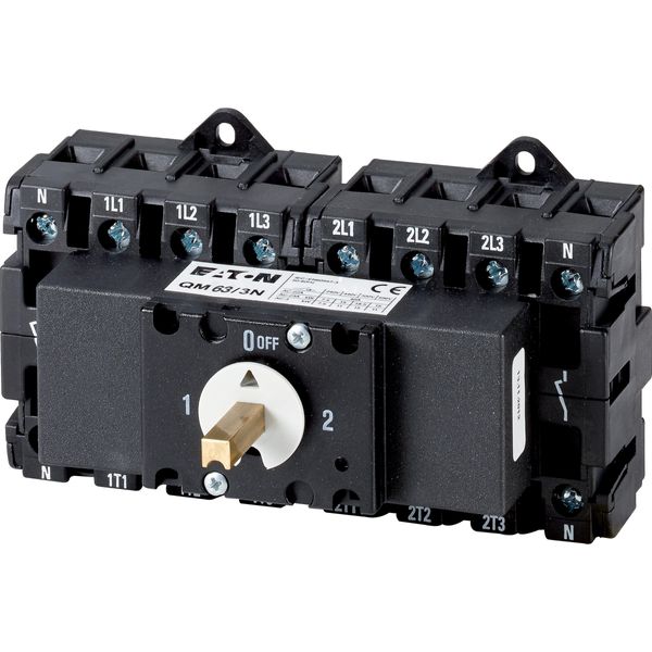 Changeover switch, QM, 63 A, 2 x 3 pole + N (switched), without rotary image 2