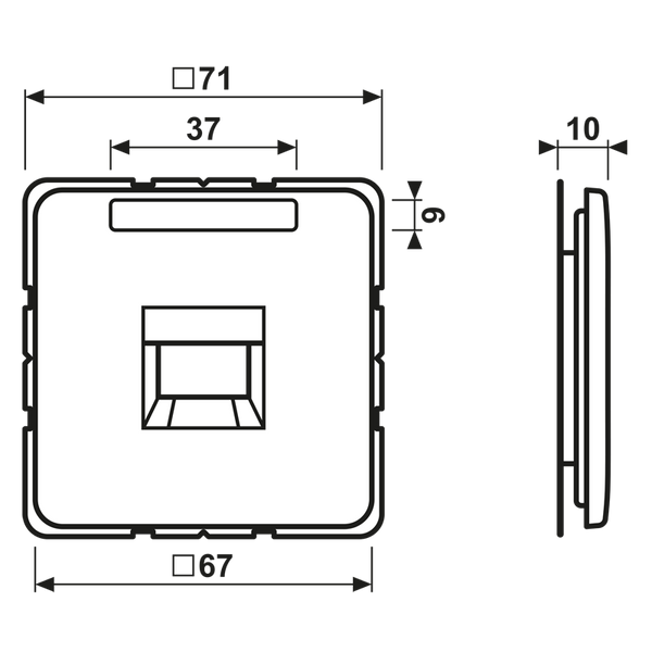Centre plate for modular jack sockets 569-1WE image 3