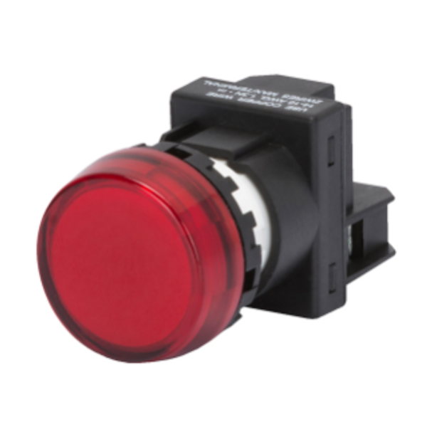 ROUND BACKLIT INDICATOR WITH DIRECT SUPPLY - NOMINAL VOLTAGE 230V - LAMP FIXING BA95 - RED image 2