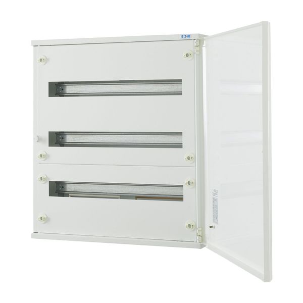 Complete surface-mounted flat distribution board, white, 24 SU per row, 3 rows, type C image 11